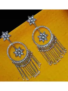 Vembley Woman Oxidised Silver-Toned Classic Chandelier Earrings