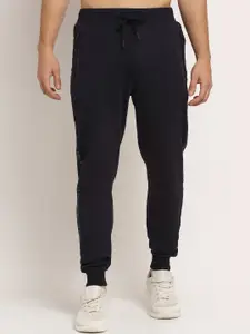 Cantabil Men Navy-Blue Solid Pure Cotton Joggers