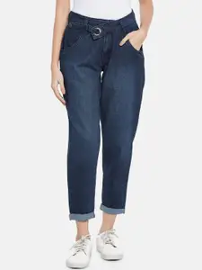 People Women Blue Relaxed Fit Pure Cotton Light Fade Jeans