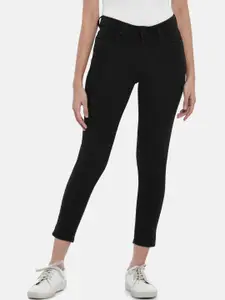 People Women Black Slim Fit Pure Cotton Cropped Jeans