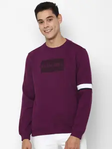 Allen Solly Men Purple Printed Sweatshirt