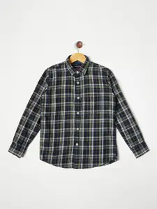 Crimsoune Club Boys Multicoloured Tartan Checked Casual Shirt