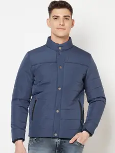 Crimsoune Club Men Navy Blue Solid Lightweight Padded Jacket