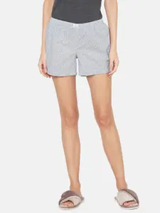 PAPA BRANDS Women Grey & White Printed Lounge Shorts