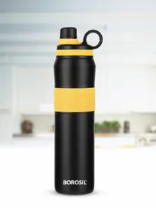BOROSIL Thirst Burst Sunflower Double Wall Vacuum Insulated 12hrs. Hot & Cold Bottle 800ml