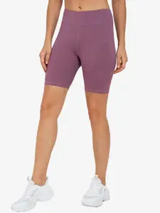 ZALORA ACTIVE Women Purple Skinny Fit High Waisted 8 Biker Sports Shorts
