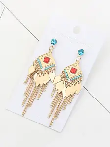 Yellow Chimes Gold-Toned Classic Drop Earrings