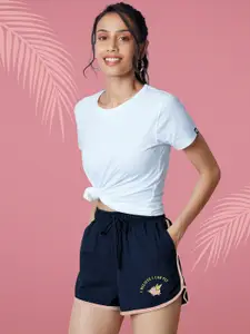 The Souled Store Women Navy Blue Running Shorts