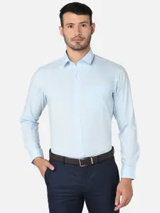 Oxemberg Men Blue Classic Slim Fit Cotton Formal Shirt