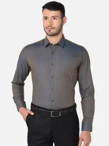 Oxemberg Men Grey Classic Slim Fit Formal Shirt