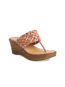 ERIDANI Peach-Coloured Wedge Sandals