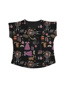 Harry Potter by Wear Your Mind Black & Pink Harry Potter Print Top