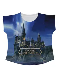 Harry Potter by Wear Your Mind Girls Navy Blue Print Top