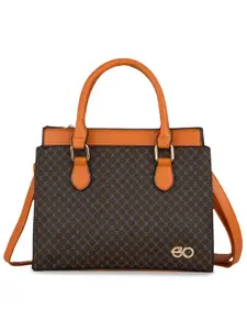E2O Brown Textured PU Structured Satchel