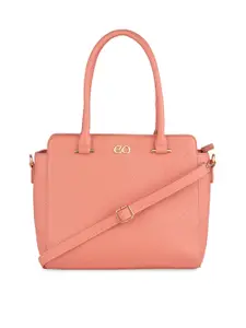 E2O Pink Textured PU Structured Satchel with Quilted