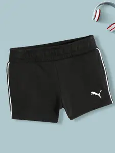Puma Girls Black Regular Fit Solid Modern Sports Youth Shorts
