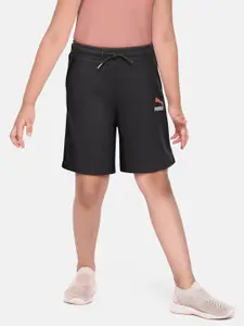 Puma Girls Solid Pure Cotton Relaxed Fit Shorts