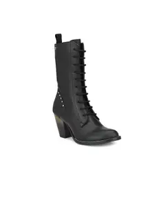 Delize Woman Black High-Top Block Heeled Boots