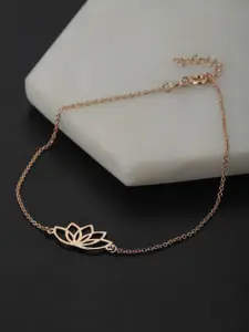 VANBELLE 925 Sterling Silver Rose Gold-Plated Anklet
