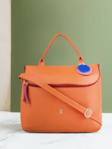 Baggit Tan Brown Solid Satchel