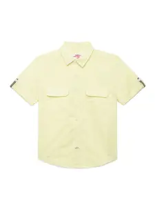 UNDER FOURTEEN ONLY Boys Yellow Casual Shirt