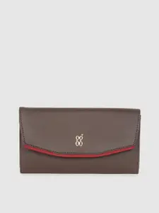 Baggit Women Chocolate Brown Solid Two Fold Wallet