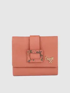 Baggit Women Coral Pink Three Fold Wallet