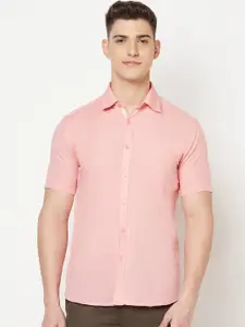 Crimsoune Club Men Pink Slim Fit Casual Shirt