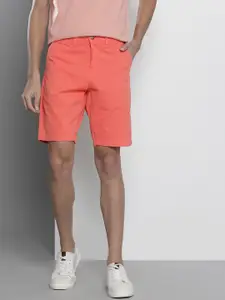 Nautica Men Coral Pink Solid Slim Fit Denim Shorts