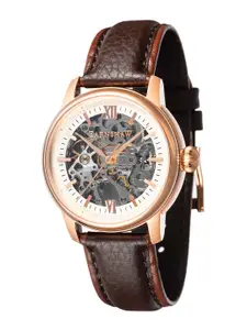 EARNSHAW Men Silver-Toned Skeleton Dial Analogue Automatic Motion Powered Watch ES-8110-04