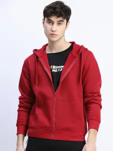 HIGHLANDER Men Red Hooded Sweatshirt