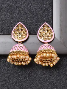 AVANT-GARDE PARIS Pink Dome Shaped Jhumkas Earrings
