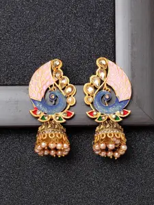 AVANT-GARDE PARIS Pink Dome Shaped Jhumkas Earrings