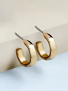 AMI Gold-Plated Contemporary Half Hoop Earrings