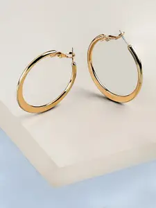 AMI Gold-Toned Contemporary Hoop Earrings