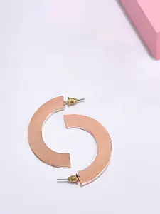 AMI Rose Gold-Toned & Plated Contemporary Half Hoop Earrings