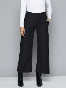 ether Women Black Wide Leg Stretchable Jeans