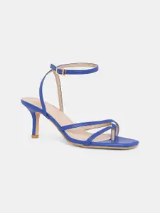 20Dresses Blue Solid Party Sandals with Buckles