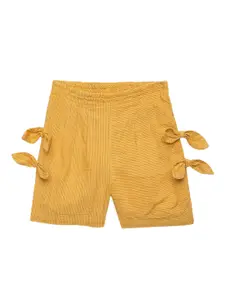 UNDER FOURTEEN ONLY Girls Yellow Solid Shorts