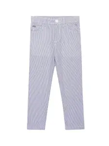UNDER FOURTEEN ONLY Boys Grey Striped Trousers