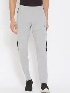 ATHLISIS Men Grey Solid Slim-Fit Pure Cotton Track Pants