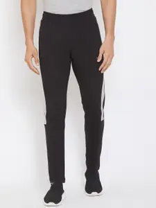 ATHLISIS Men Black Solid Slim-Fit Pure Cotton Track Pants