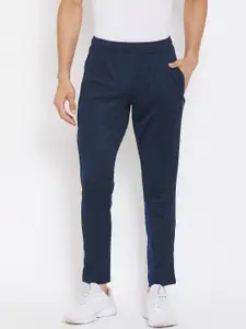 ATHLISIS Men Navy Blue Solid Slim-Fit Track Pants