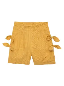 UNDER FOURTEEN ONLY Girls Yellow Solid Shorts