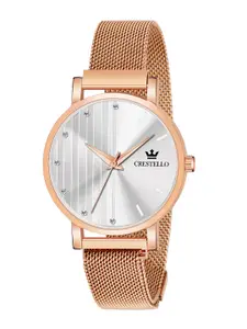 CRESTELLO Women White Bracelet Style Straps Analogue Watch CR-RG103WHT-RGCH