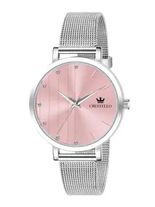 CRESTELLO Women Pink Stainless Steel Straps Analogue Watch CR-L103-PNK-CH