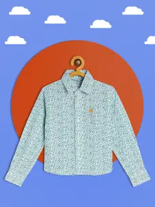 U.S. Polo Assn. Kids U S Polo Assn Kids Boys White Printed Casual Shirt