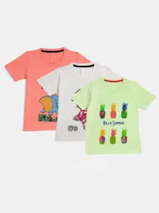 YK Girls Pack of 3 Printed T-shirt