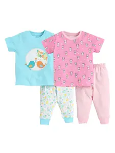 BUMZEE Girls Pack Of 2 Pure Cotton Night suits