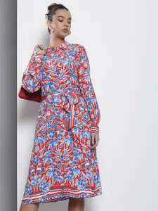 Tommy Hilfiger Red & Blue Floral Shirt Dress